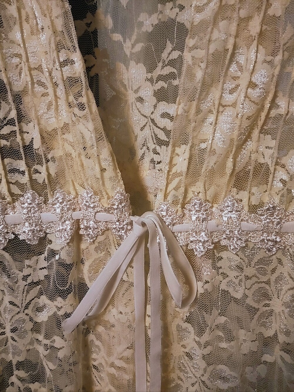 Elegant Boston Proper Vintage Style Lace Cardigan/Duster With Dazzle Buttons - Picture 2 of 9